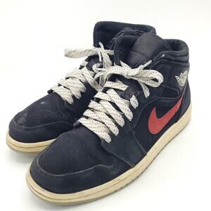 Nike Air Jordan 1 Mid Swoosh 554724-065 black blue red men's size 9